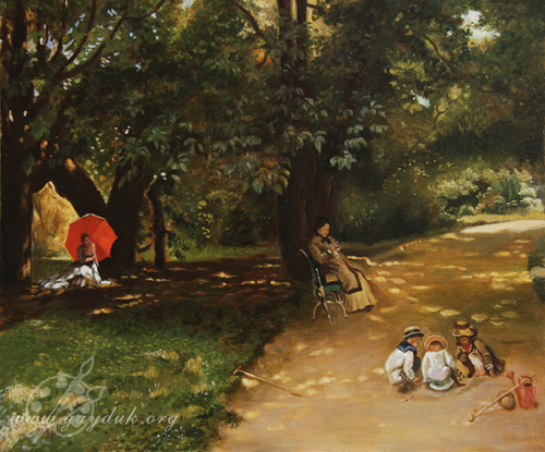 Вольная копия картины К.Е.Маковского В парке